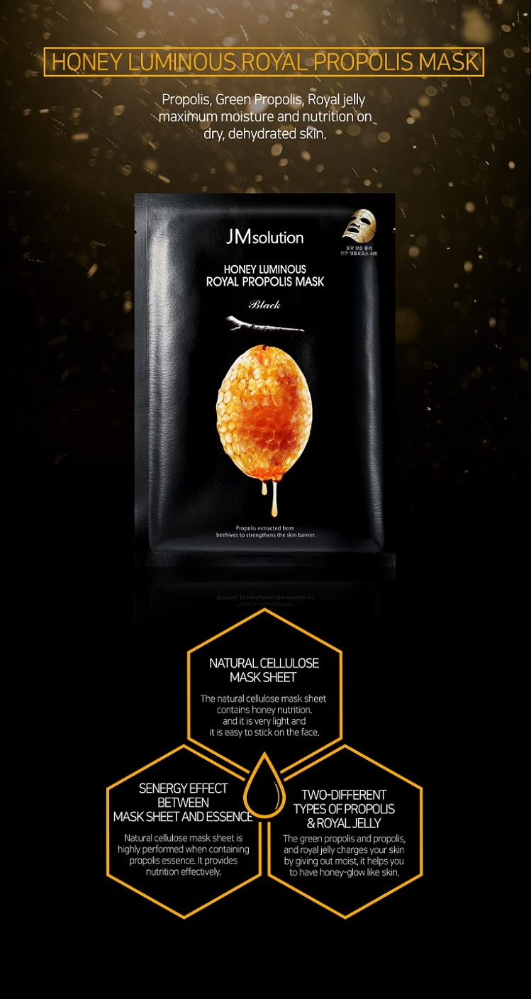 Honey Luminous Royal Propolis Mask Sheet 10 Sheets by JM Solution at GWENCHANDA Korean Cosmetics Shop - 2