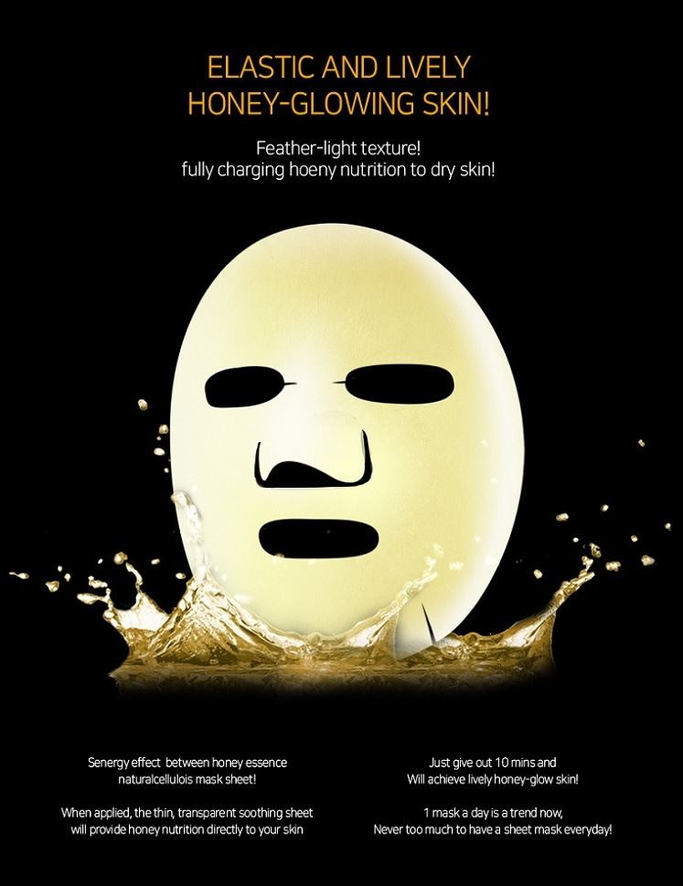 Honey Luminous Royal Propolis Mask Sheet 10 Sheets by JM Solution at GWENCHANDA Korean Cosmetics Shop - 3