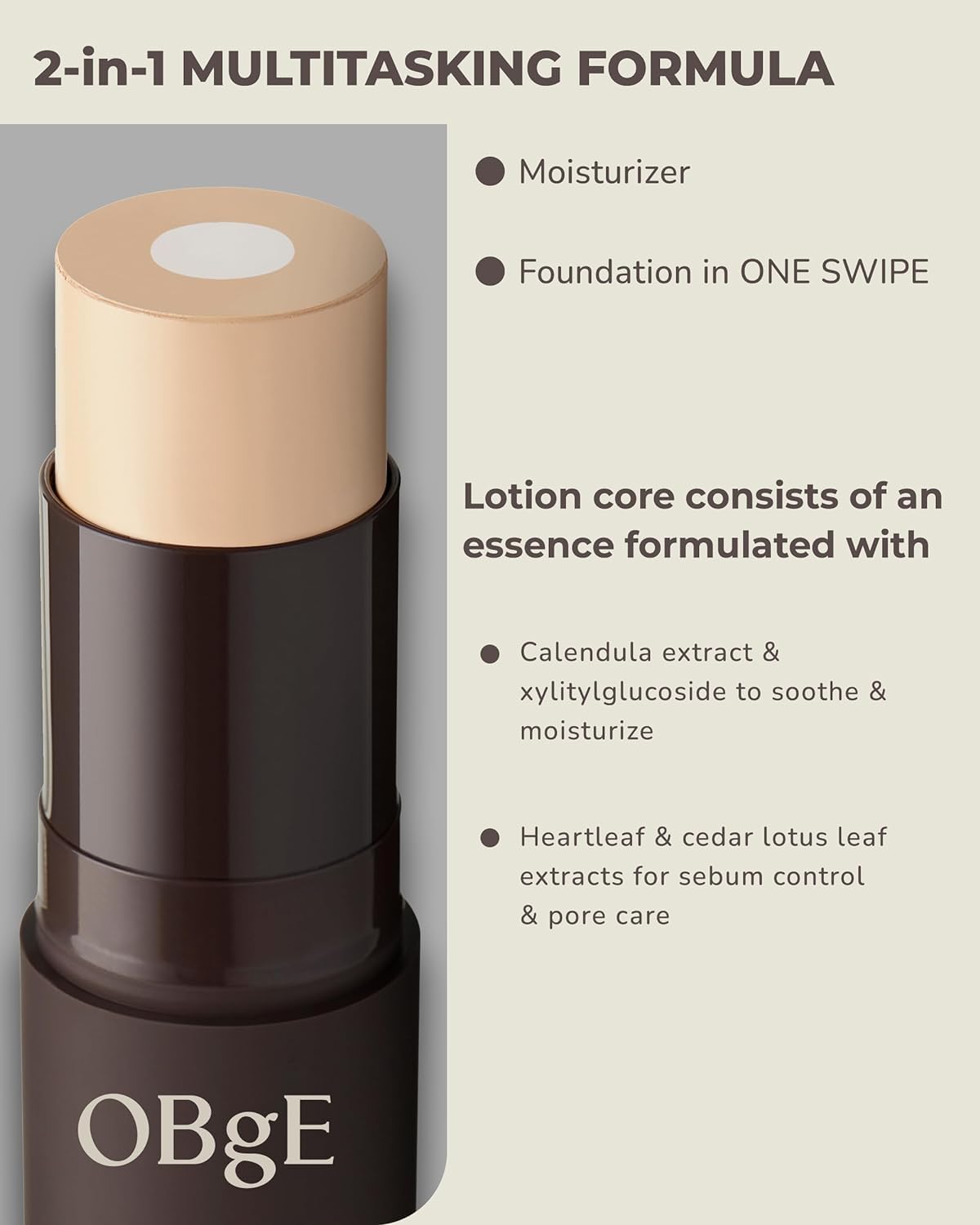 Natural Cover Foundation 13g (SPF50+, PA++++) by OBge at GWENCHANDA Korean Cosmetics Shop - 2
