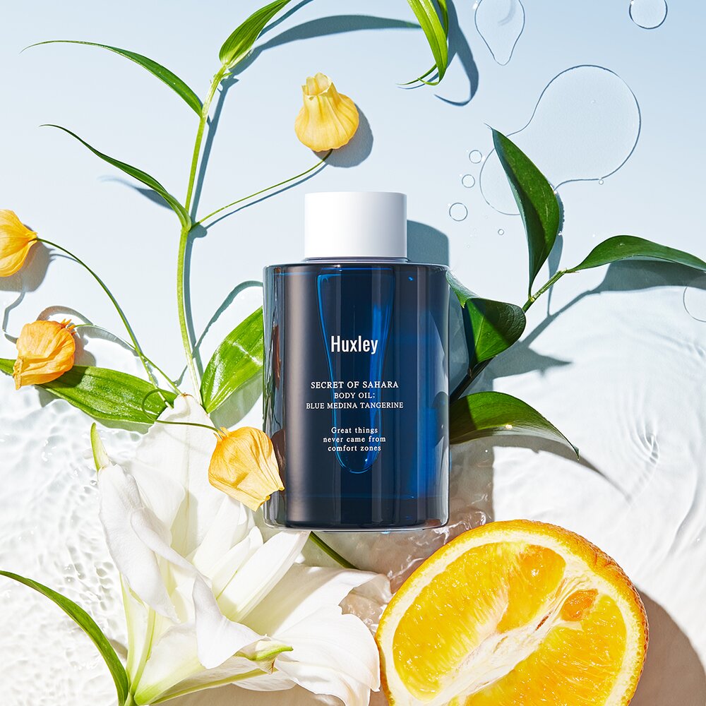 Body Oil Blue Medina Tangerine 100mL by Huxley at GWENCHANDA Korean Cosmetics Shop - 1