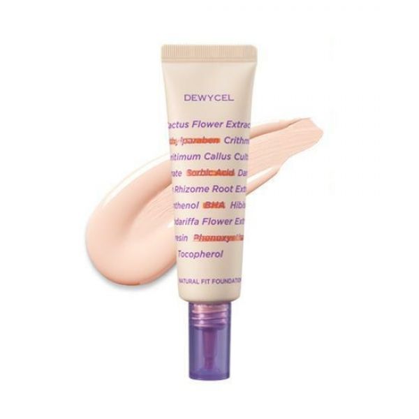 Natural Fit Foundation 30mL by DEWY CEL at GWENCHANDA Korean Cosmetics Shop - 1