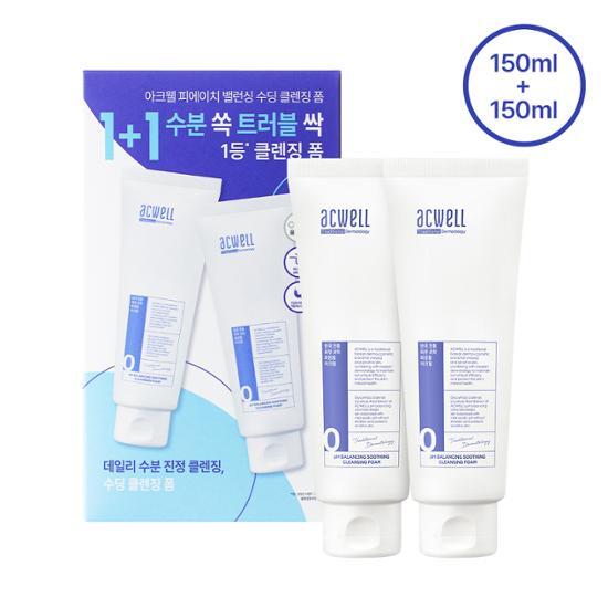 pH Balancing Soothing Cleansing Foam 1+1 Special Set (150mL+150mL) by Acwell at GWENCHANDA Korean Cosmetics Shop - 1
