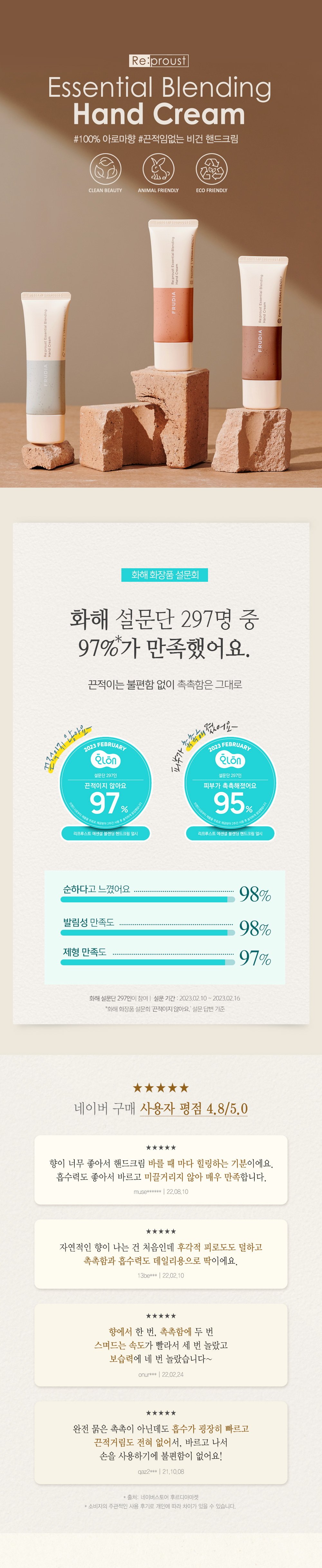 Re:Proust Essential Blending Hand Cream 50g by FRUDIA at GWENCHANDA Korean Cosmetics Shop - 1