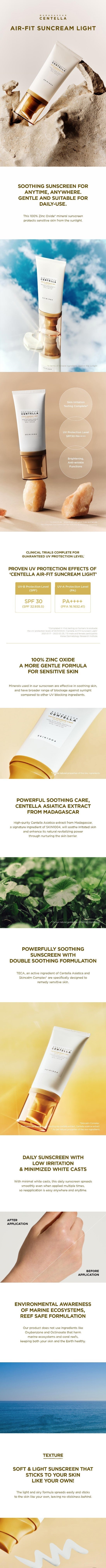 Madagascar Centella Air-Fit Sun Cream Light 50mL by SKIN1004 at GWENCHANDA Korean Cosmetics Shop - 1