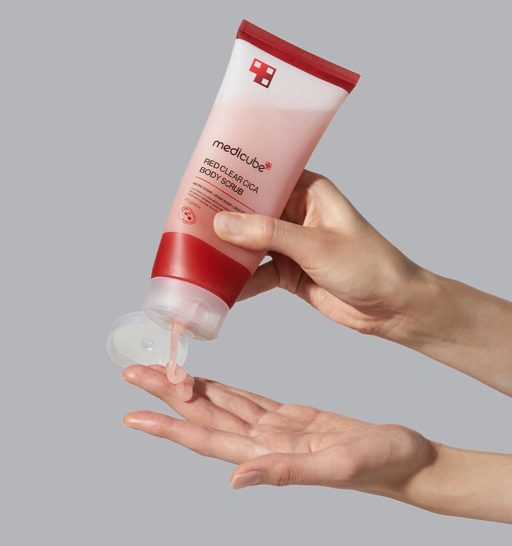Red Clear Cica Body Scrub 270g by medicube at GWENCHANDA Korean Cosmetics Shop - 1