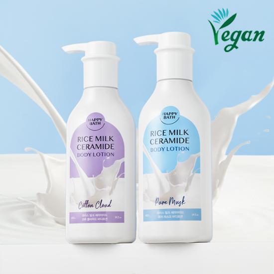 Rice Milk Ceramide Body Lotion 2 Types 400g by Happy Bath at GWENCHANDA Korean Cosmetics Shop - 1