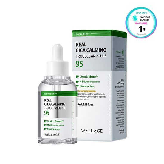 Real Cica Calming 95 Trouble Ampoule 50mL by WELLAGE at GWENCHANDA Korean Cosmetics Shop - 4