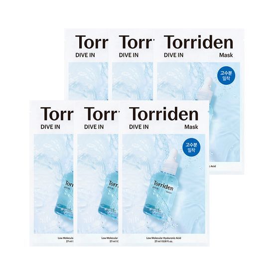 Dive In Low Molecular Hyaluronic Acid Mask Sheet 5+1ea by Torriden at GWENCHANDA Korean Cosmetics Shop - 1