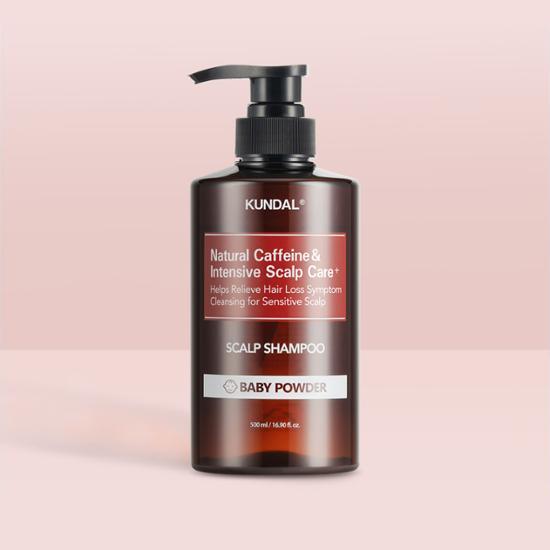 Natural Caffeine & Intensive Scalp Care+ Scalp Shampoo #Baby Powder 500mL by KUNDAL at GWENCHANDA Korean Cosmetics Shop - 1