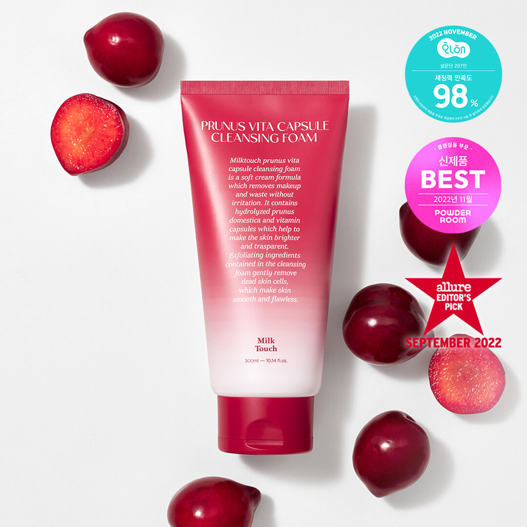 Prunus Vita Capsule Cleansing Foam 300mL by MilkTouch at GWENCHANDA Korean Cosmetics Shop - 1