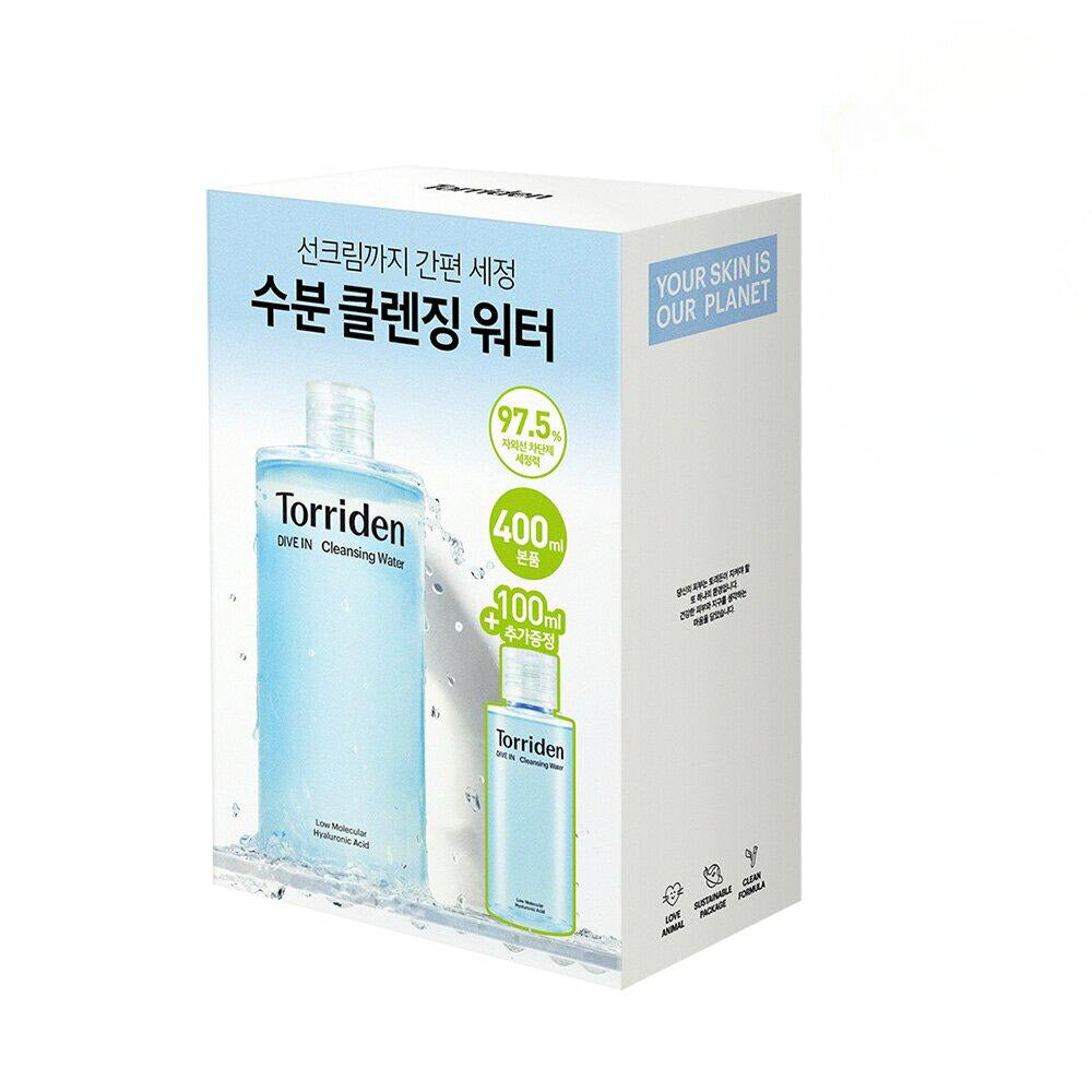 Dive-In Low Molecule Hyaluronic Acid Cleansing Water 400mL Special Set (+100mL) by Torriden at GWENCHANDA Korean Cosmetics Shop - 1