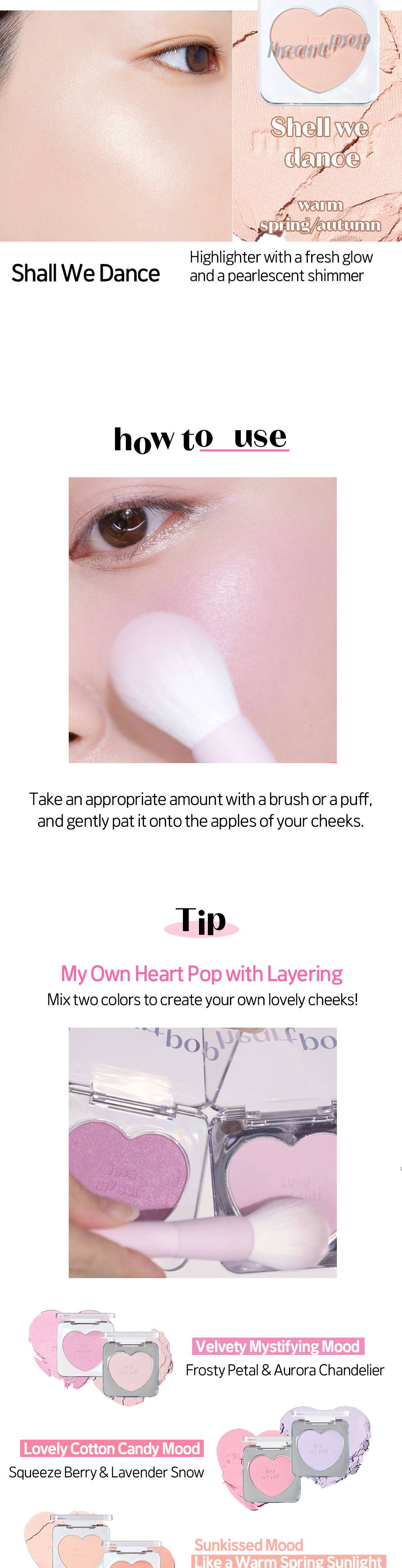 Heart Pop Blusher 4g + Smart Tok SET / SINGLE by ETUDE at GWENCHANDA Korean Cosmetics Shop - 3