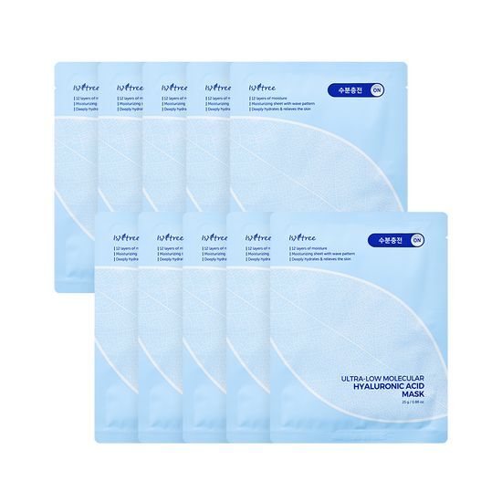 Ultra Low Molecular Hyaluronic Acid Mask Sheet 10P by Isntree at GWENCHANDA Korean Cosmetics Shop - 1