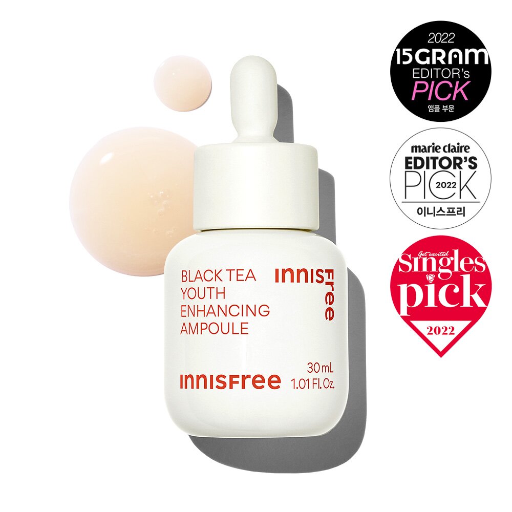 Black Tea Youth Enhancing Ampoule 30mL by INNISFREE at GWENCHANDA Korean Cosmetics Shop - 2