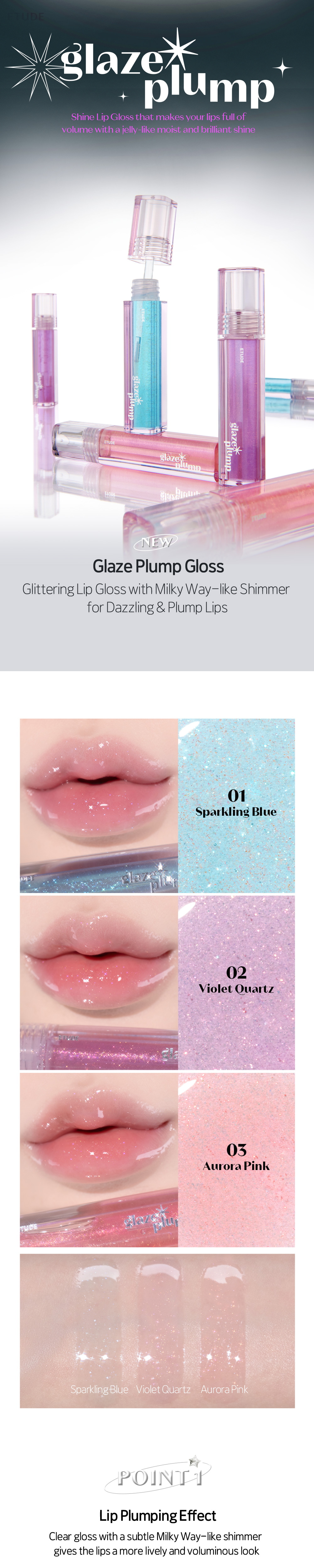 Glaze Plump Gloss by ETUDE at GWENCHANDA Korean Cosmetics Shop - 1