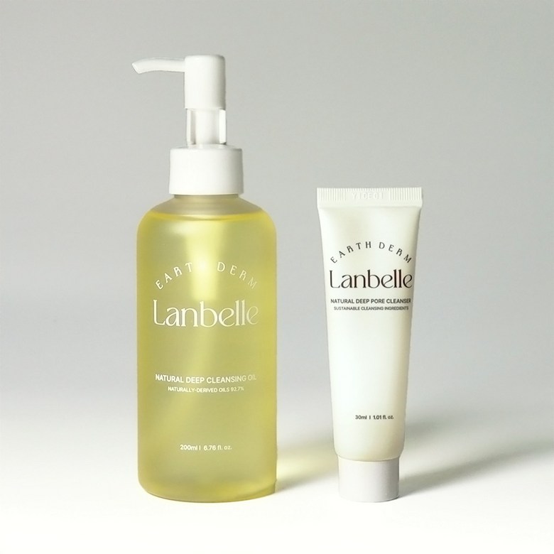 Natural Deep Cleansing Oil 200ml Set (+Cleanser 30ml) by Lanbelle at GWENCHANDA Korean Cosmetics Shop - 1