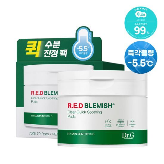 R.E.D Blemish Clear Quick Soothing Pads 70 Pads by Dr.G at GWENCHANDA Korean Cosmetics Shop - 4