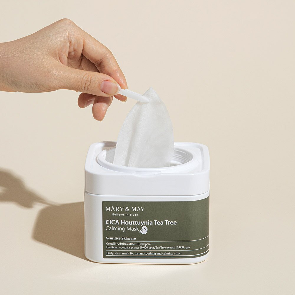 CICA Houttuynia Tea Tree Calming Mask Sheets 30 Sheets by Mary&May at GWENCHANDA Korean Cosmetics Shop - 2
