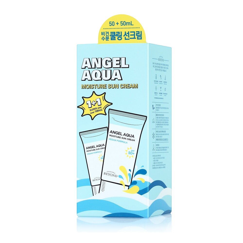Angel Aqua Moisture Sun Cream 50mL 1+1 Special Offer by BEYOND at GWENCHANDA Korean Cosmetics Shop - 3