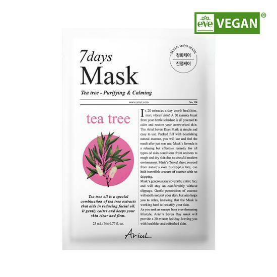 7 Days Tea Tree + M Purifying Mask Sheet 1 Sheet by Ariul at GWENCHANDA Korean Cosmetics Shop - 1