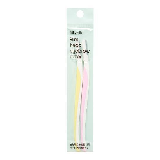 Slim Head Eyebrow Razor 2 Pieces by Fillimilli at GWENCHANDA Korean Cosmetics Shop - 2