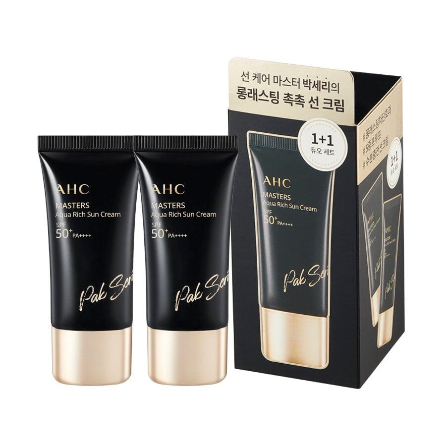 Masters Aqua Rich Sun Cream 1+1 Duo Set (Collaboration with Pak Seri) by AHC at GWENCHANDA Korean Cosmetics Shop - 1