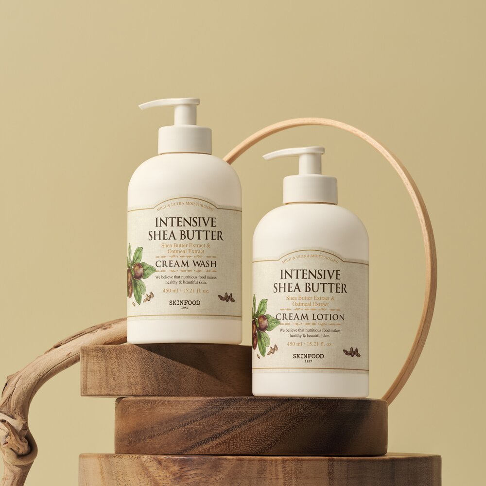 Intensive Shea Butter Cream Wash / Lotion 450mL  by SKINFOOD at GWENCHANDA Korean Cosmetics Shop - 1