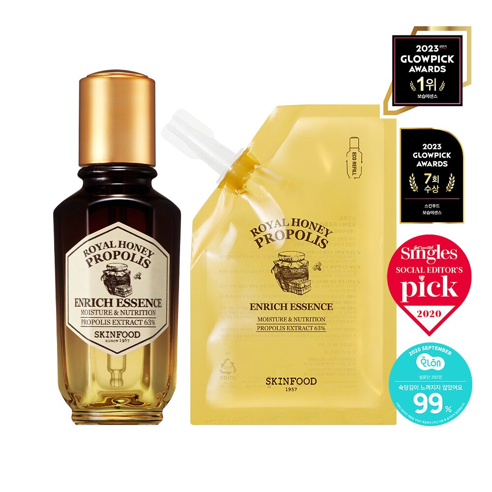 Royal Honey Propolis Enrich Essence 50mL + Refill Special Set by SKINFOOD at GWENCHANDA Korean Cosmetics Shop - 1