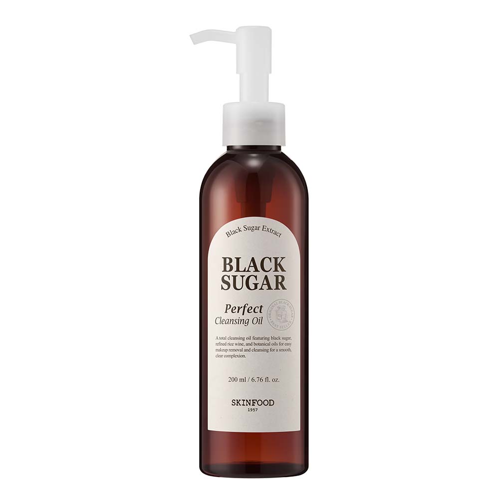Black Sugar Perfect Cleansing Oil 200mL by SKINFOOD at GWENCHANDA Korean Cosmetics Shop - 1