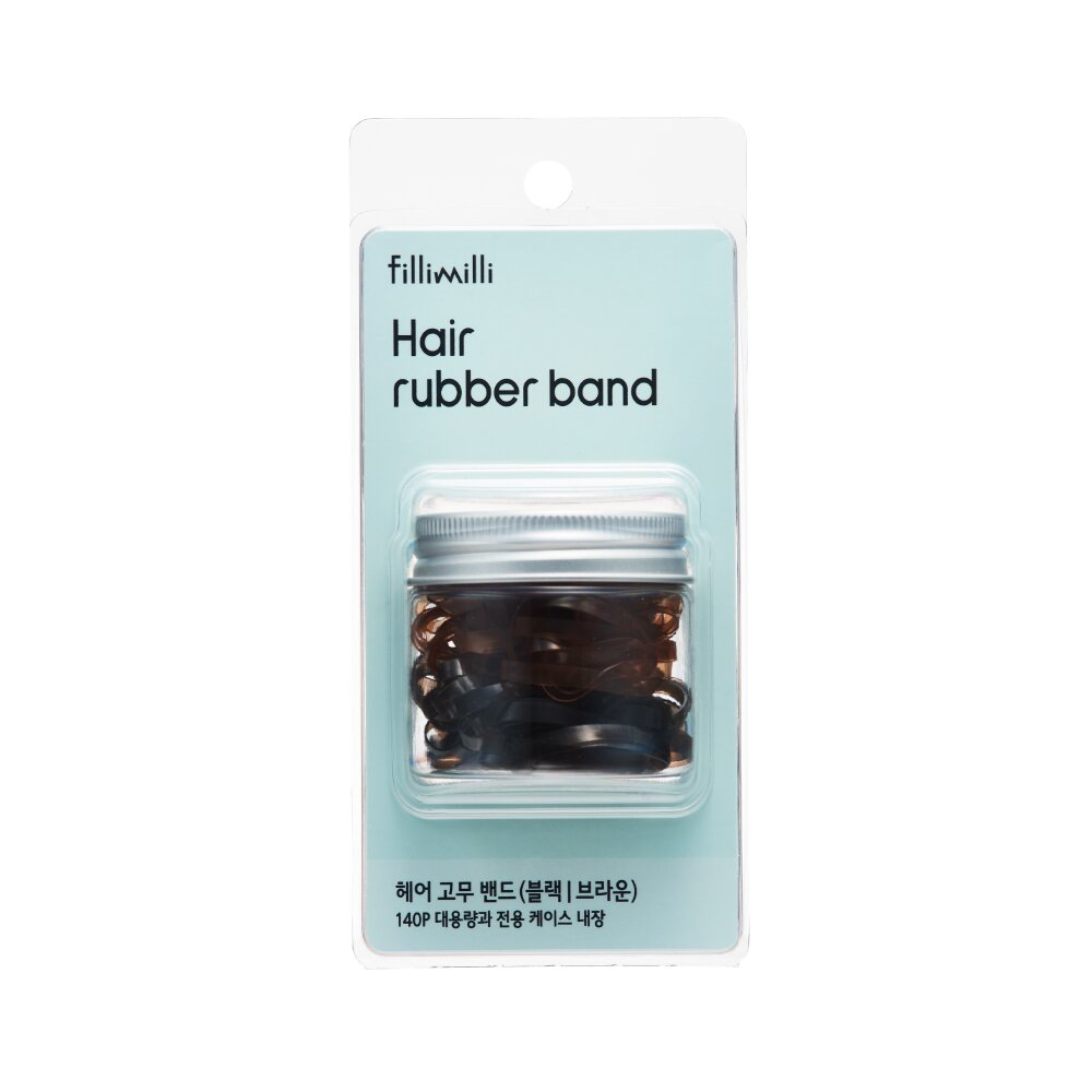 Hair Rubber Band (Black & Brown/Pastel) 140P by Fillimilli at GWENCHANDA Korean Cosmetics Shop - 1