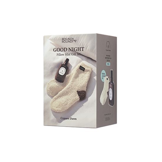 Sleep Better Pillow Mist & Sleeping Socks Gift Set [Cypress Dawn] 100ml by ROUND A'ROUND at GWENCHANDA Korean Cosmetics Shop - 1