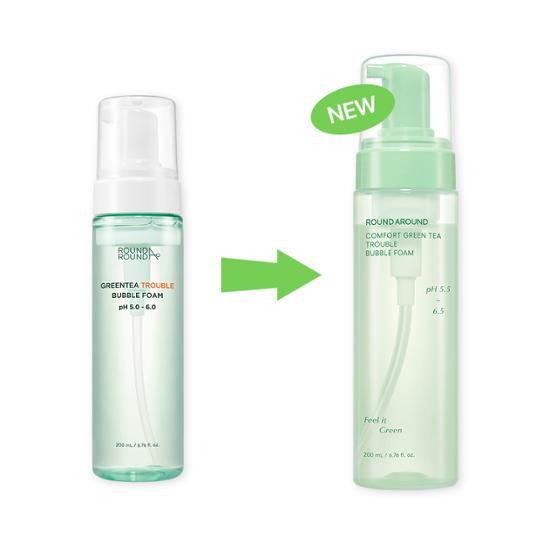 Comfort Green Tea Trouble Bubble Foam 200mL by ROUND A'ROUND at GWENCHANDA Korean Cosmetics Shop - 1