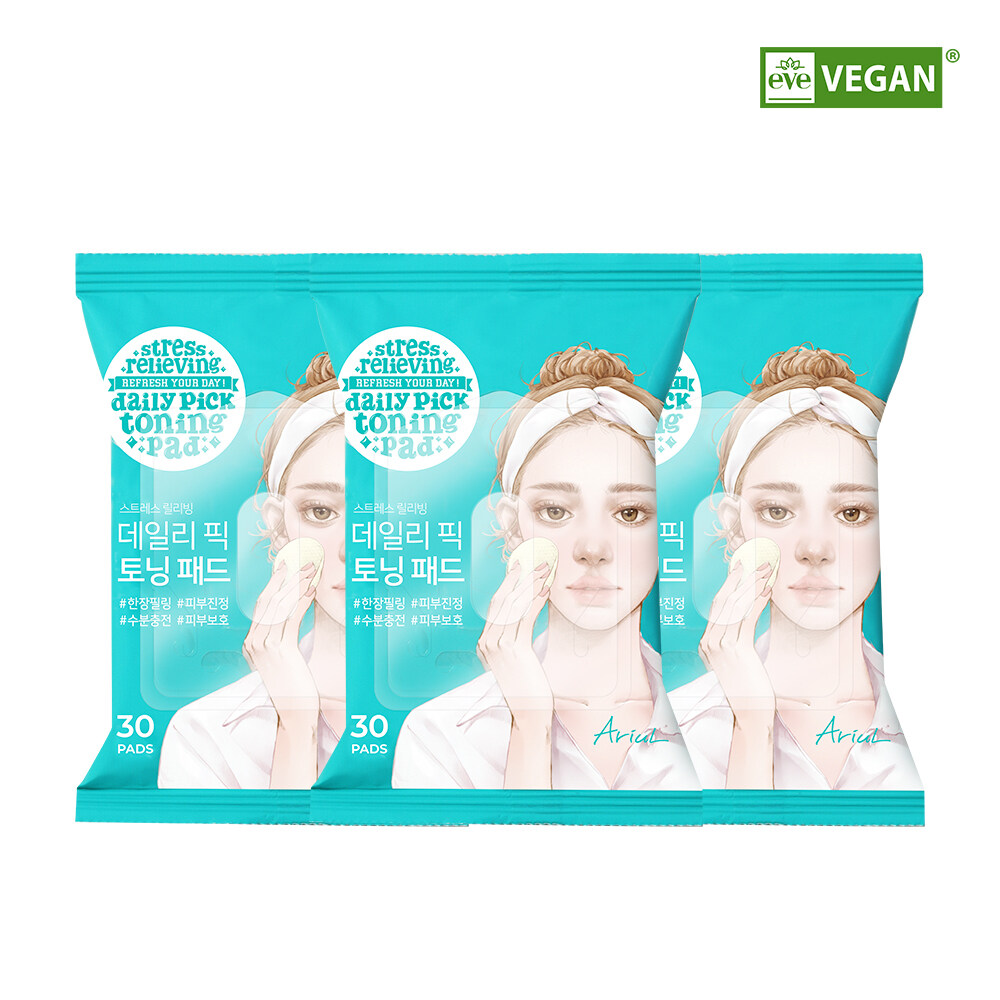 Stress Relieving Daily Pick Toning Pad 30P*3ea by Ariul at GWENCHANDA Korean Cosmetics Shop - 1