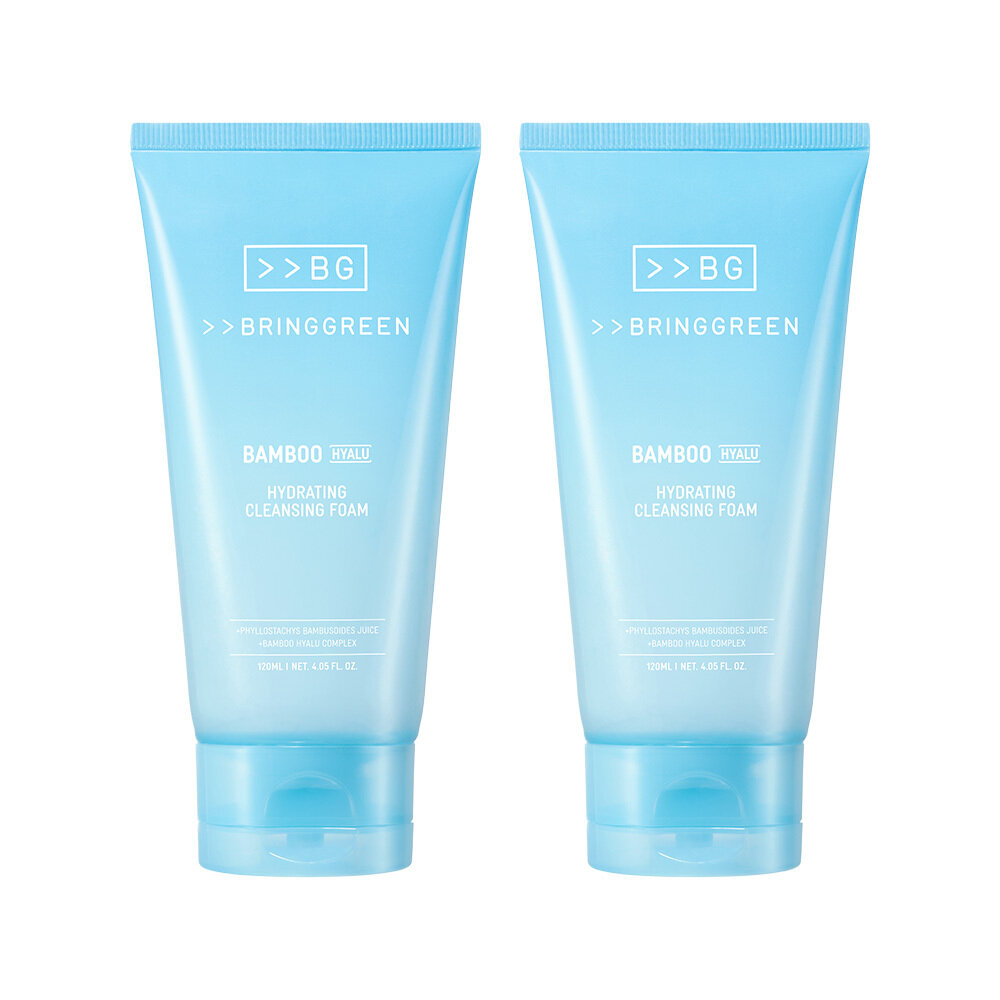 Bamboo Hyalu Hydrating Cleansing Foam 120ml Double Pack by BRINGGREEN at GWENCHANDA Korean Cosmetics Shop - 1