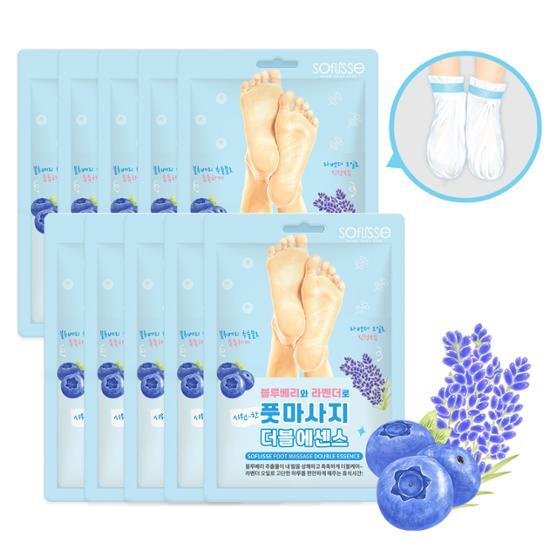 Foot Massage Double Essence Mask 10 Sheets by Soflisse at GWENCHANDA Korean Cosmetics Shop - 1