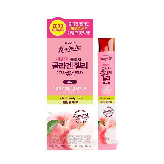 Kombucha Collagen Jelly Peach 14 Packs (14-day supply) by Teazen at GWENCHANDA Korean Cosmetics Shop - 3