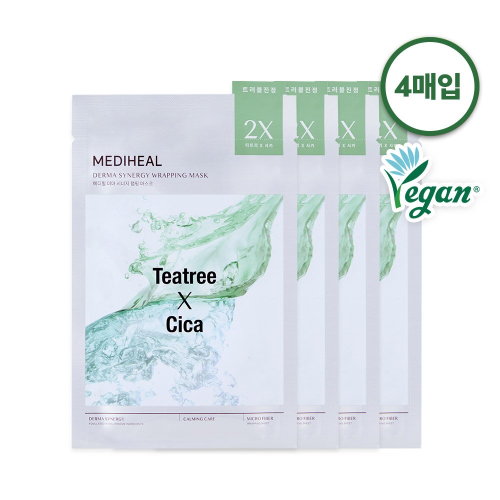 Derma Synergy Wrapping Mask Sheet for Calming Care 4P by MEDIHEAL at GWENCHANDA Korean Cosmetics Shop - 1