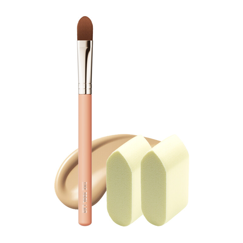 HAPPYRIM Cover Fitting Duo (Concealer Brush & HAPPYRIM Sponge Set) by THE TOOL LAB at GWENCHANDA Korean Cosmetics Shop - 2