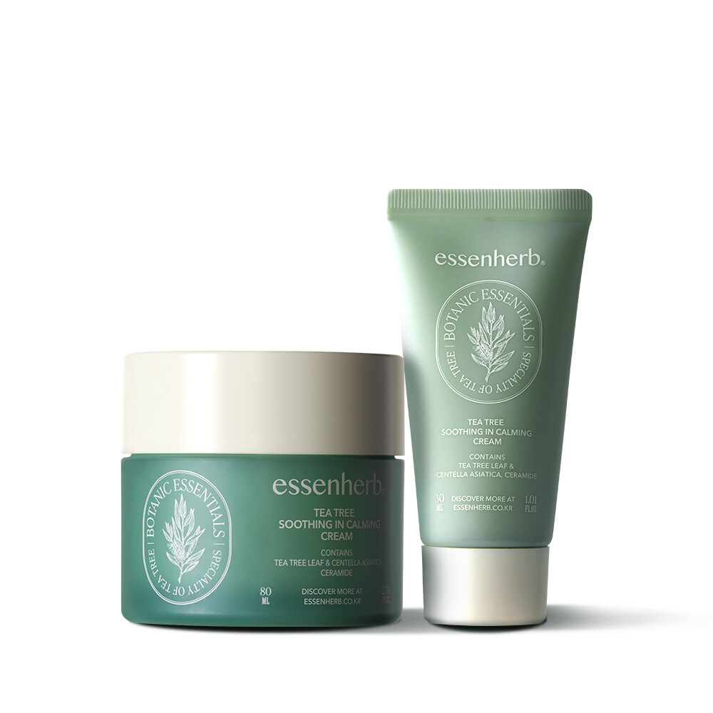 Tea Tree Soothing In Calming Cream 80ml Set (+Cream 30ml) by essenHERB at GWENCHANDA Korean Cosmetics Shop - 5