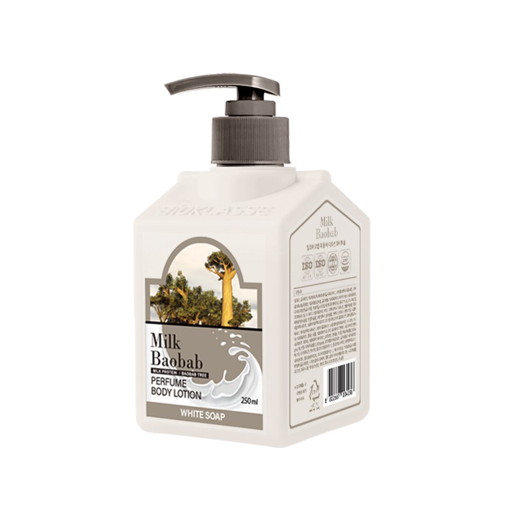 perfume body lotion White soap 250ml by Milk Baobab at GWENCHANDA Korean Cosmetics Shop - 1