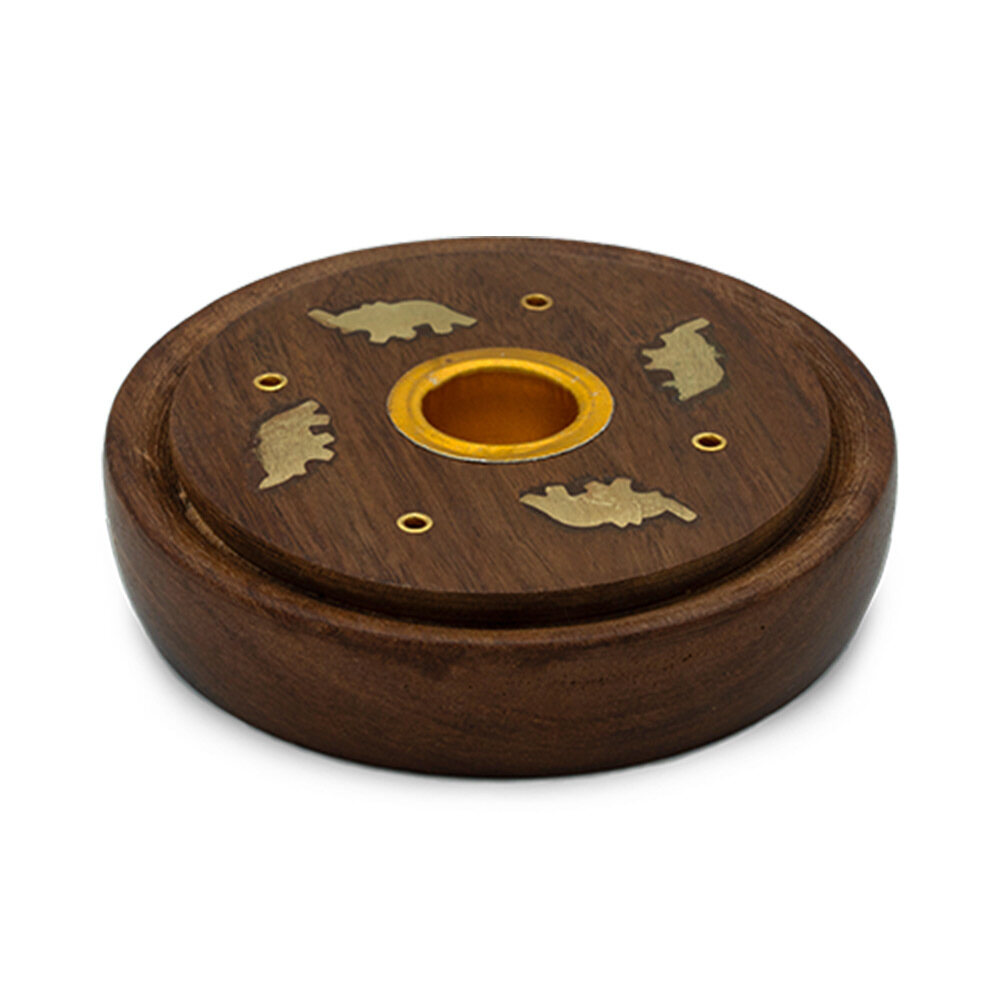 Sheesham Wood Round Incense Holder by satya at GWENCHANDA Korean Cosmetics Shop - 2