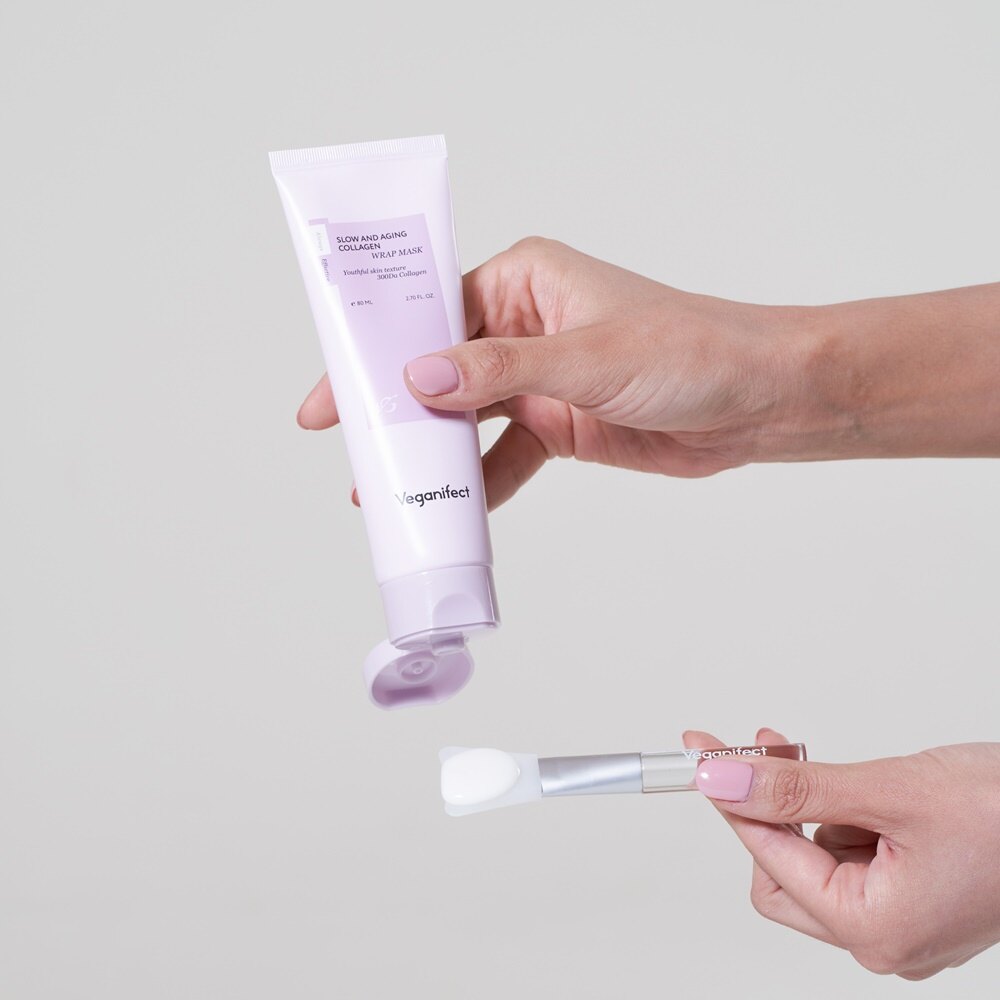 Slow And Aging Collagen Wrap Mask 80ml by veganifect. at GWENCHANDA Korean Cosmetics Shop - 4