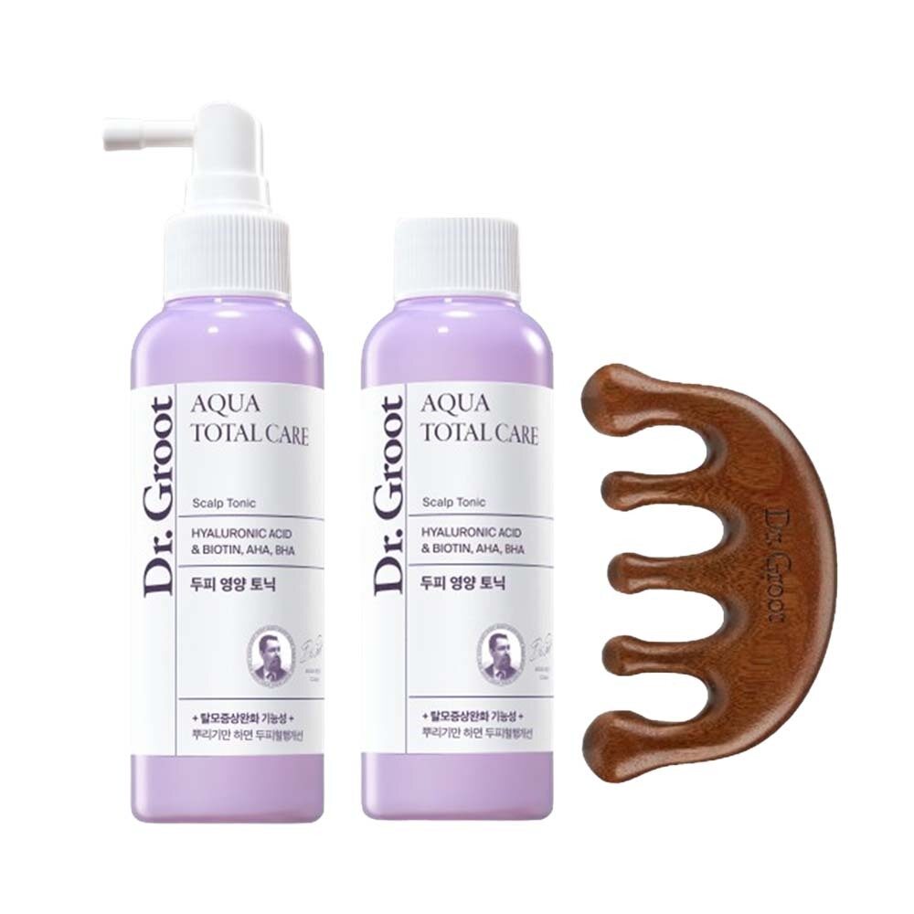 Aqua Total Care Scalp Tonic 100ml Double Pack (+100ml+Wooden Guasha) by Dr. Groot at GWENCHANDA Korean Cosmetics Shop - 1