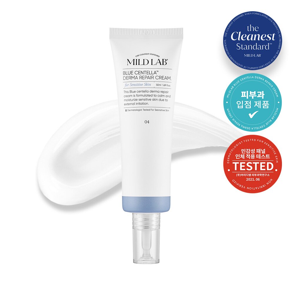 Blue Centella Derma Repair Cream 50mL by MILD LAB at GWENCHANDA Korean Cosmetics Shop - 1