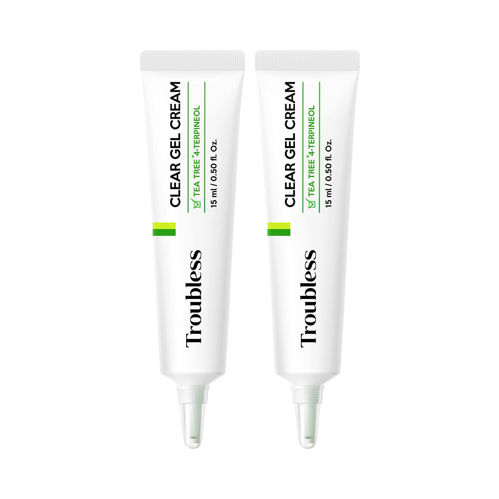 Clear Gel Cream 15ml 1+1 Double Pack by Troubless at GWENCHANDA Korean Cosmetics Shop - 2
