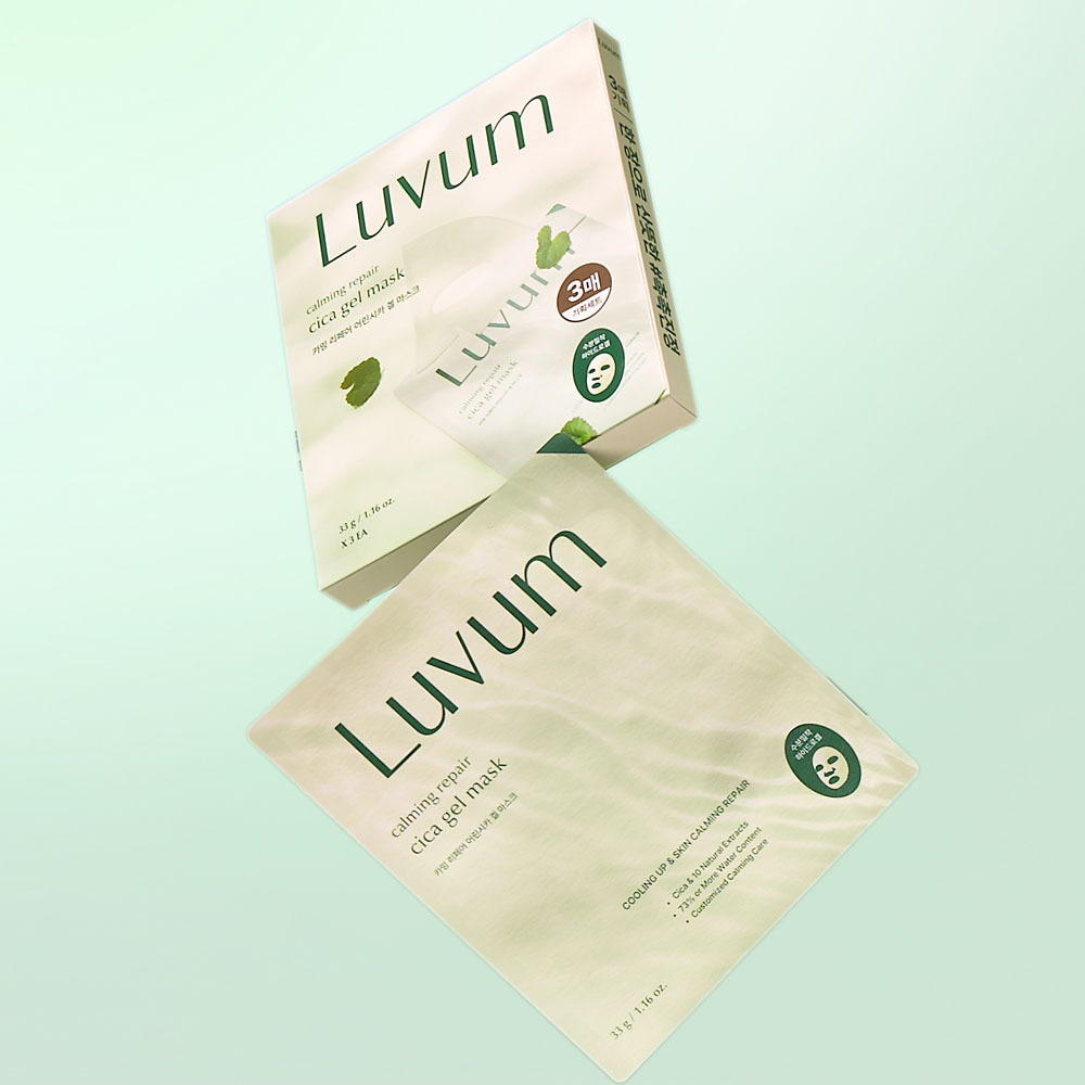 Calming Repair Cica Gel Mask Sheet 3ea by luvum at GWENCHANDA Korean Cosmetics Shop - 2