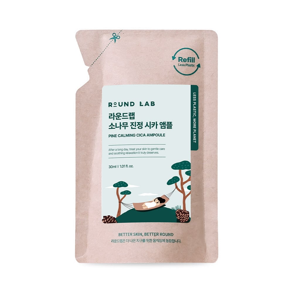 Pine Calming Cica Ampuole 30ml Refill Pack by ROUND LAB at GWENCHANDA Korean Cosmetics Shop - 2