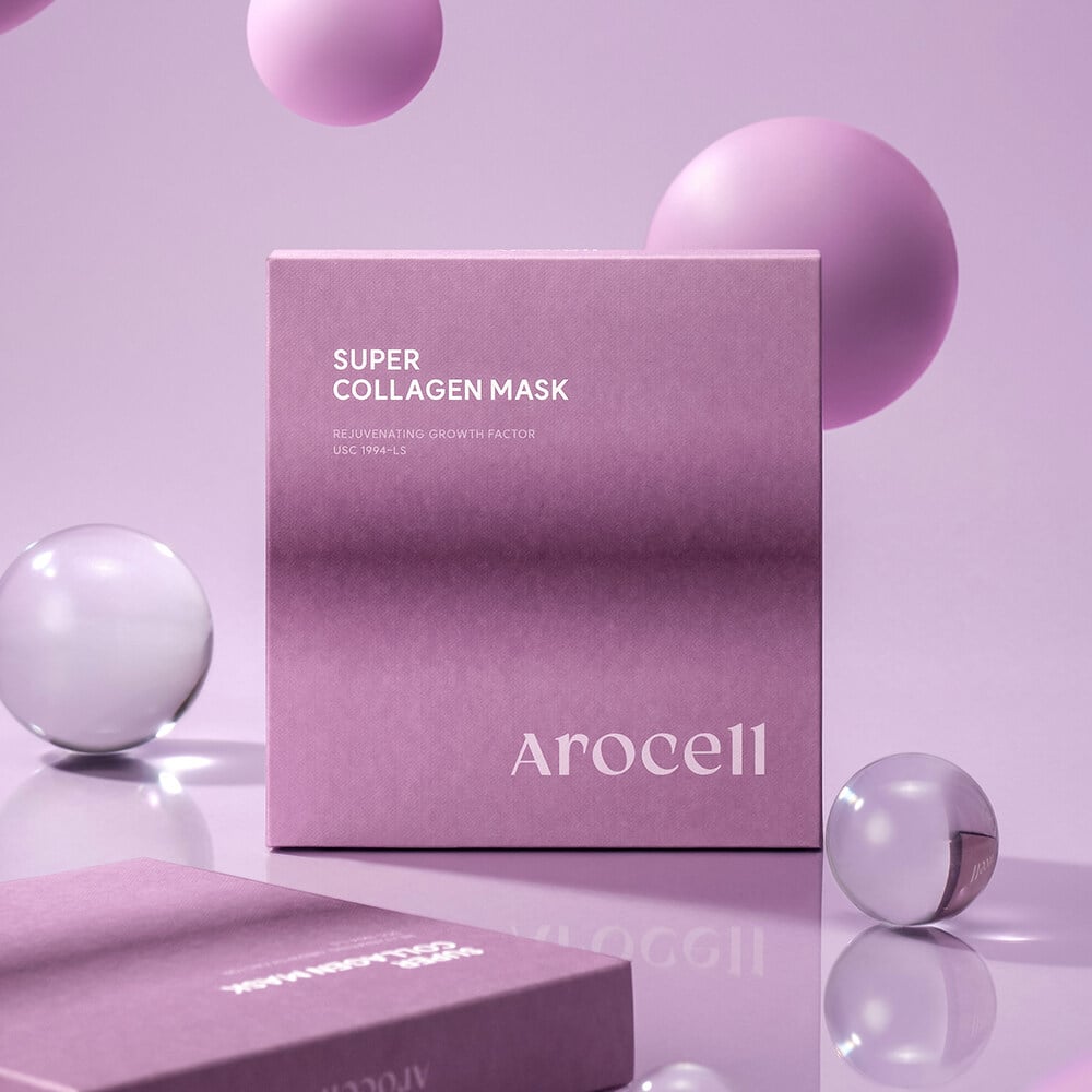 Super Collagen Mask Sheet 3ea Set (+Collagen Mask Sheet 1ea+Collagen Ampoule 1ml*4ea) by AROCELL at GWENCHANDA Korean Cosmetics Shop - 1
