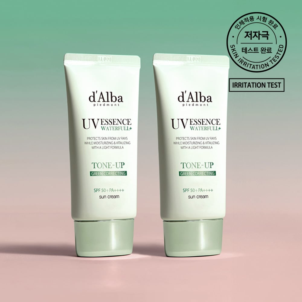 Waterfull Tone Up Sun Cream (Green Correcting) Duo Set (50ml+50ml) by d'Alba at GWENCHANDA Korean Cosmetics Shop - 2