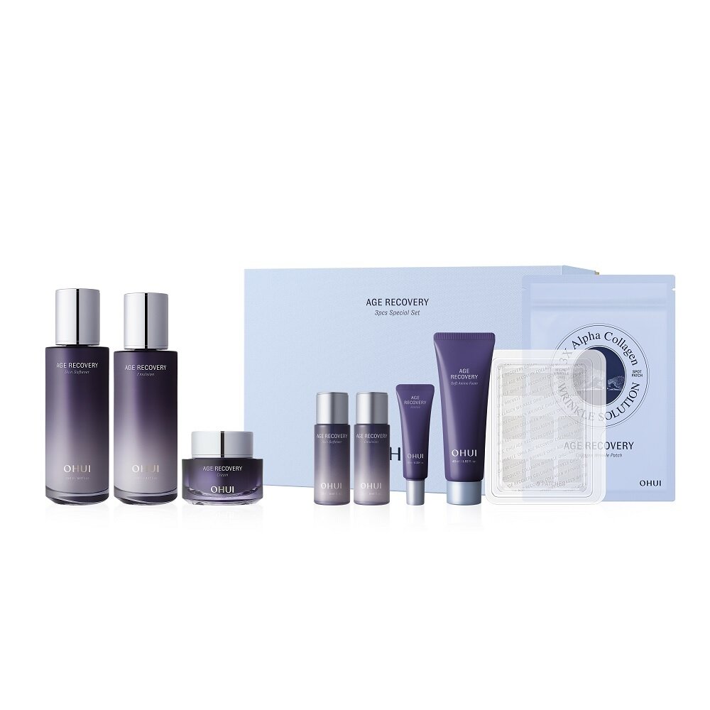 Age Recovery 3P Set (Skin 150ml+Emulsion 140ml+Cream 25ml+Skin 20ml+Emulsion 20ml+Essence 10ml+Soft Amino Foam 45ml+Collagen by O HUI at GWENCHANDA Korean Cosmetics Shop - 1